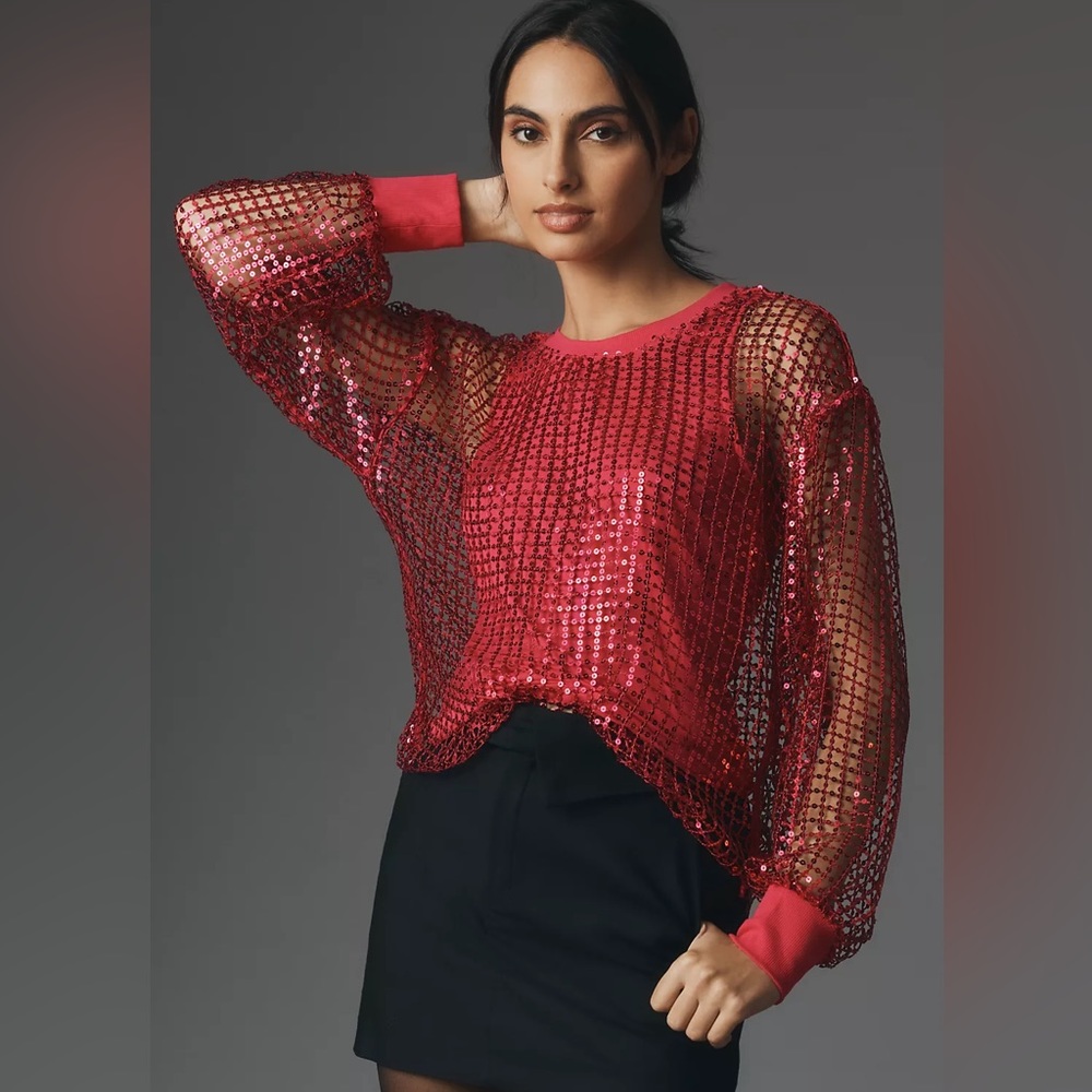 NWT Anthropologie Pilcro Sequin Top
